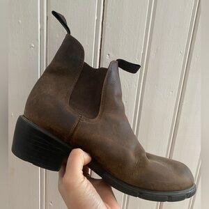 STEVE MADDEN genuine leather heeled chelsea boots brown 7.5